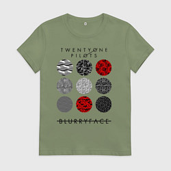 Футболка хлопковая женская TOP: Blurryface, цвет: авокадо