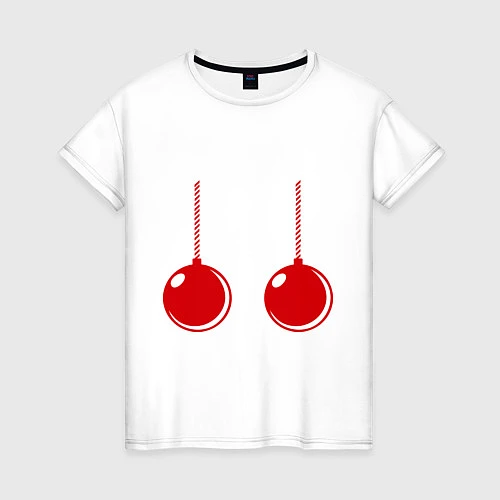 Женская футболка Елочные шары / Белый – фото 1