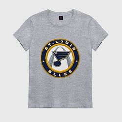 Футболка хлопковая женская St Louis Blues, цвет: меланж