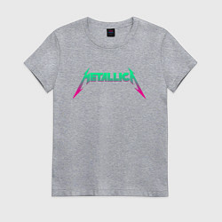 Футболка хлопковая женская METALLICA, цвет: меланж