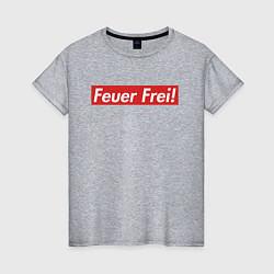 Футболка хлопковая женская Feuer Frei!, цвет: меланж