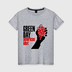 Футболка хлопковая женская Green Day: American idiot, цвет: меланж