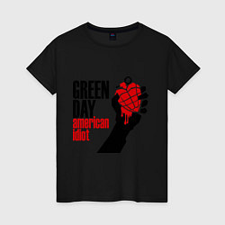 Футболка хлопковая женская Green Day: American idiot, цвет: черный