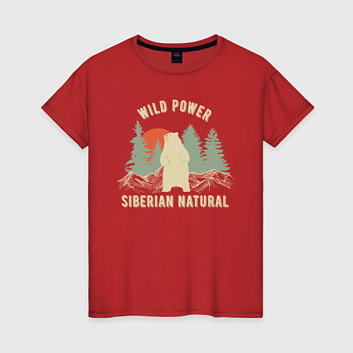 Женская футболка Сибирь Дикая сила / Красный – фото 1