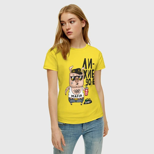 Женская футболка Лихие 90-е / Желтый – фото 3