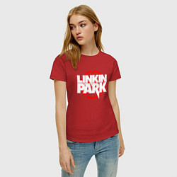 Футболка хлопковая женская LINKIN PARK, цвет: красный — фото 2