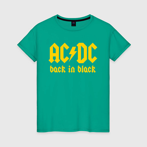 Женская футболка ACDC BACK IN BLACK / Зеленый – фото 1