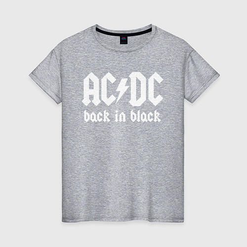 Женская футболка ACDC BACK IN BLACK / Меланж – фото 1