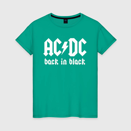 Женская футболка ACDC BACK IN BLACK / Зеленый – фото 1