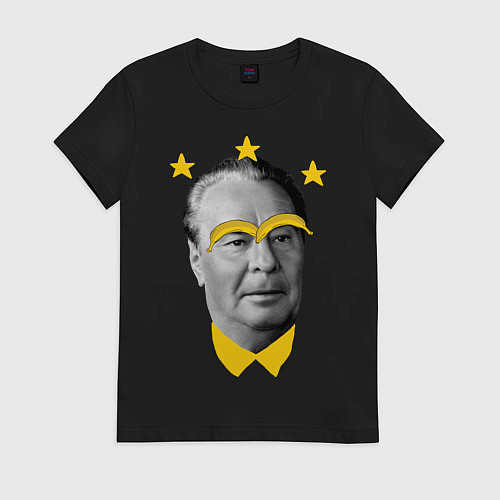 Женская футболка Банановый Брежнев / Черный – фото 1