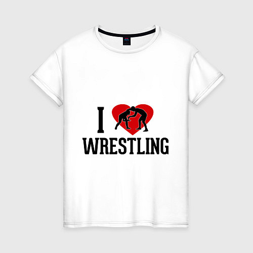 Женская футболка I love wrestling / Белый – фото 1