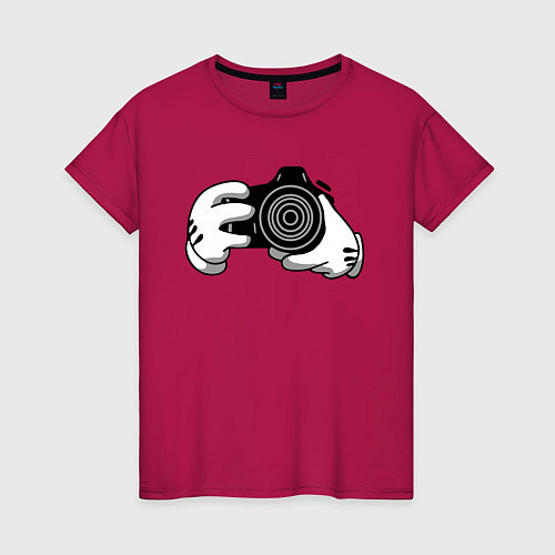 Женская футболка Фотограф / Маджента – фото 1