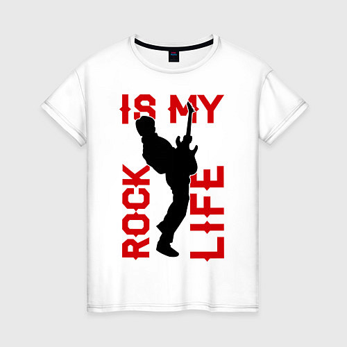 Женская футболка Rock is my life / Белый – фото 1