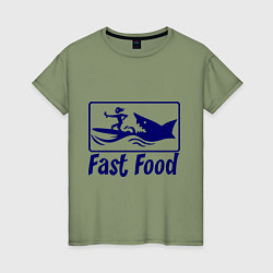 Женская футболка Shark fast food