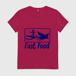 Женская футболка Shark fast food