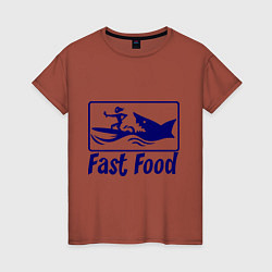 Женская футболка Shark fast food