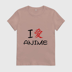 Женская футболка I love anime