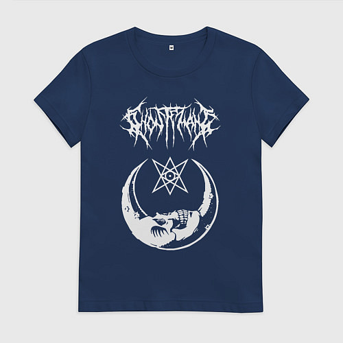 Женская футболка GHOSTEMANE НА СПИНЕ / Тёмно-синий – фото 1