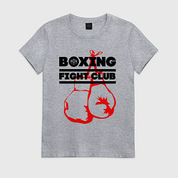 Футболка хлопковая женская Boxing Fight club in Russia, цвет: меланж