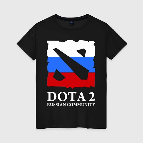Женская футболка Dota 2: Russian Community / Черный – фото 1