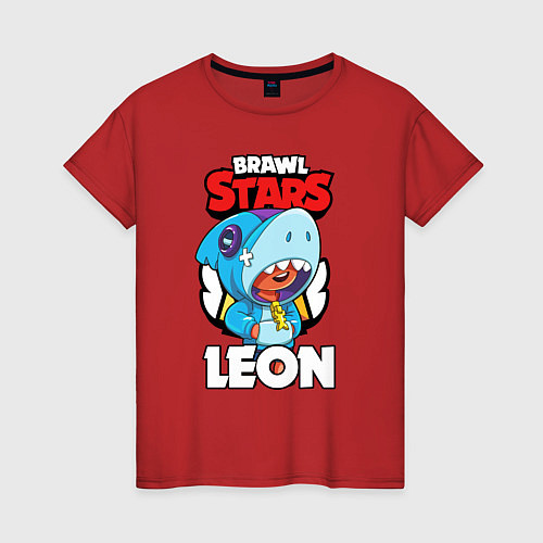 Женская футболка BRAWL STARS LEON SHARK / Красный – фото 1