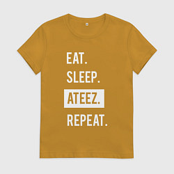 Женская футболка ЕСТЬ СПАТЬ ATEEZ ПОВТОРИТЬ