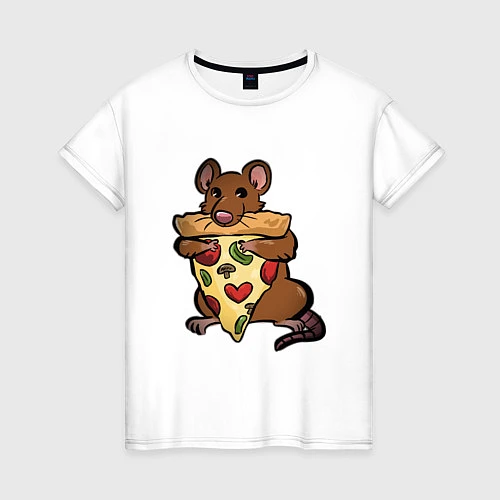 Женская футболка Крыса с сыром / Белый – фото 1