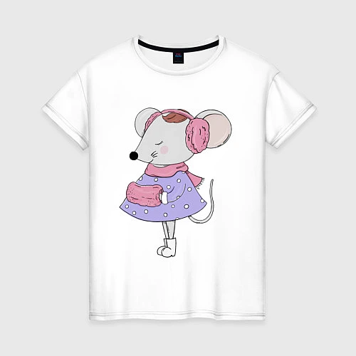Женская футболка Милая мышка / Белый – фото 1