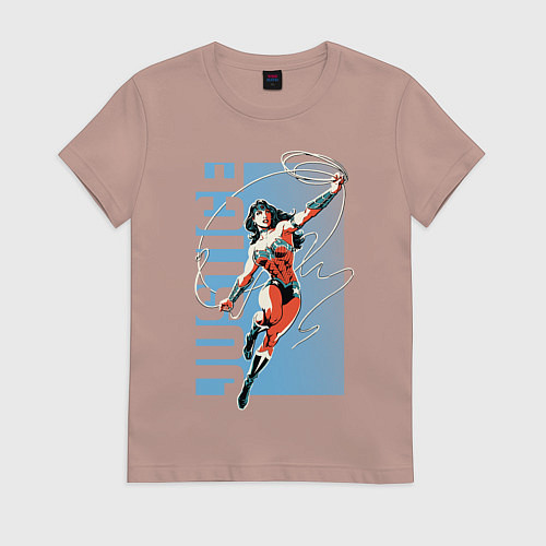 Женская футболка Justice Wonder Woman / Пыльно-розовый – фото 1