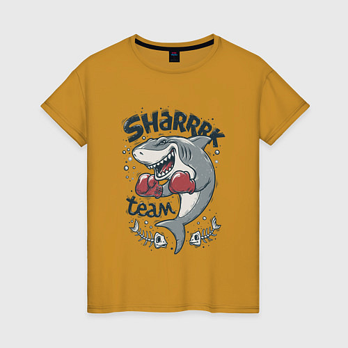Женская футболка Shark Team / Горчичный – фото 1
