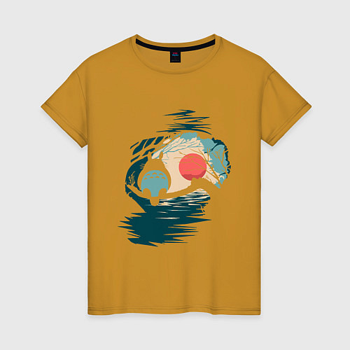 Женская футболка Тоторо в лесу / Горчичный – фото 1