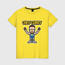 Футболка хлопковая женская Chef Curry, цвет: желтый
