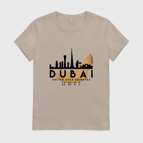 Женская футболка ОАЭ Дубаи / Миндальный – фото 1