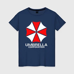 Футболка хлопковая женская UMBRELLA CORP, цвет: тёмно-синий