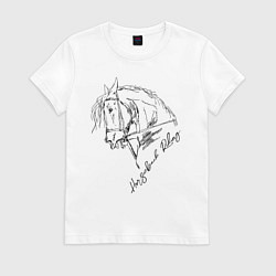Футболка хлопковая женская Horse, цвет: белый
