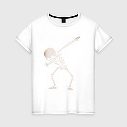 Футболка хлопковая женская DAB Skeleton, цвет: белый