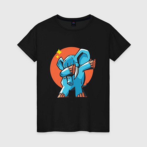 Женская футболка Dab Elephant / Черный – фото 1