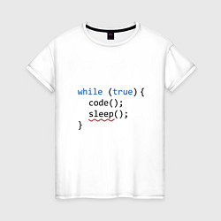 Футболка хлопковая женская Code - sleep, цвет: белый