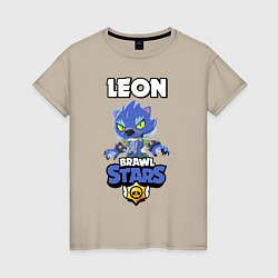 Женская футболка BRAWL STARS ОБОРОТЕНЬ LEON