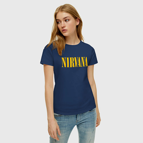 Женская футболка NIRVANA / Тёмно-синий – фото 3