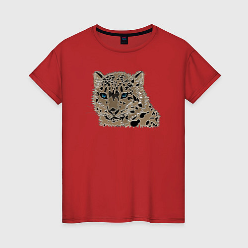Женская футболка Metallized Snow Leopard / Красный – фото 1
