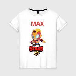 Футболка хлопковая женская BRAWL STARS MAX, цвет: белый