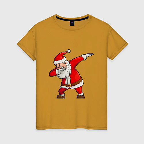 Женская футболка Dab Santa / Горчичный – фото 1