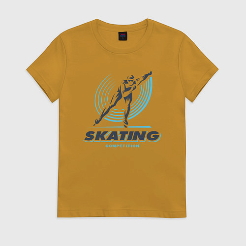 Женская футболка SKATING competition / Горчичный – фото 1