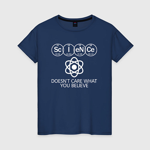 Женская футболка Science / Тёмно-синий – фото 1