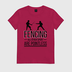 Футболка хлопковая женская Fencing, цвет: маджента