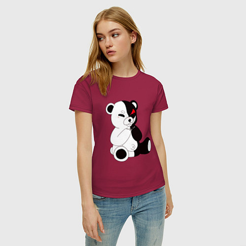 Женская футболка Monokuma / Маджента – фото 3