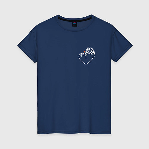 Женская футболка Дьявол и сердце / Тёмно-синий – фото 1