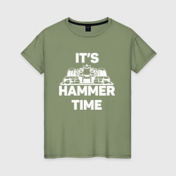 Футболка хлопковая женская It's hammer time, цвет: авокадо