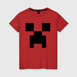 Футболка хлопковая женская Minecraft, цвет: красный